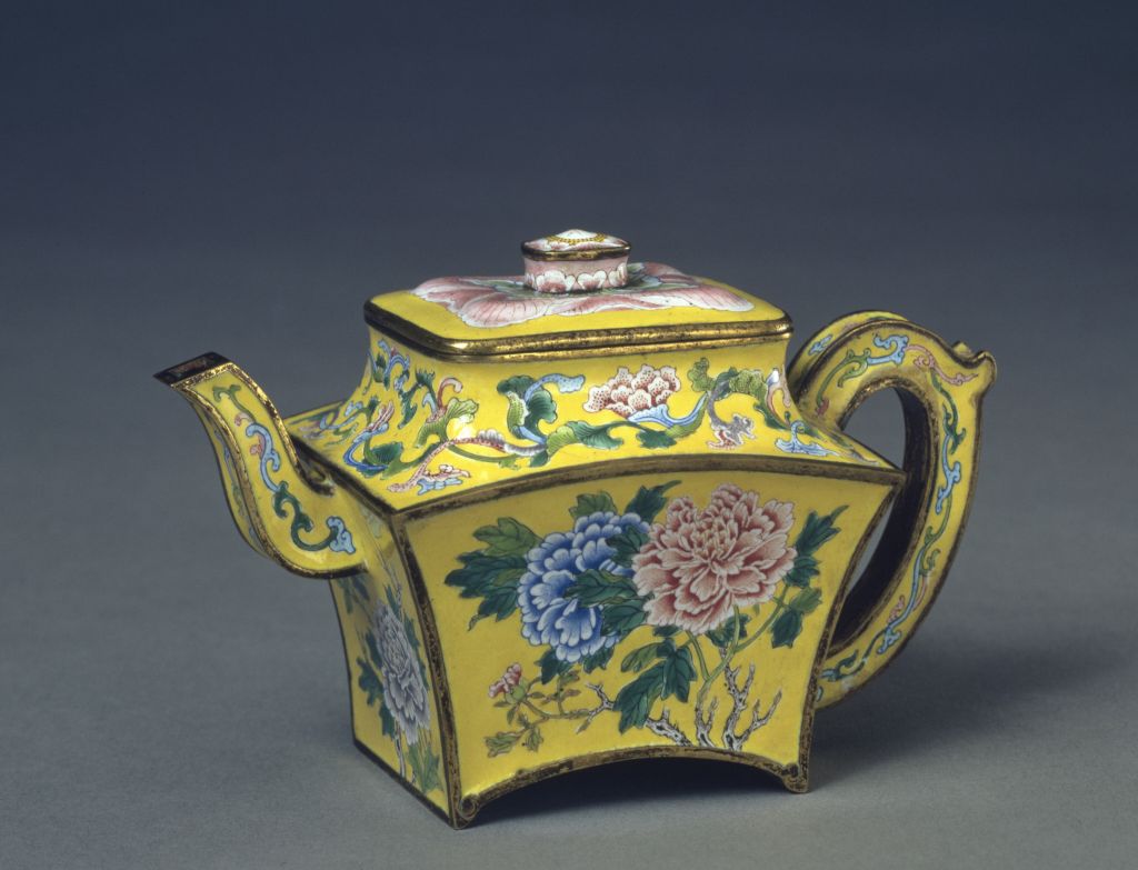 图片[1]-Qianlong painted enamel peony fan pot-China Archive